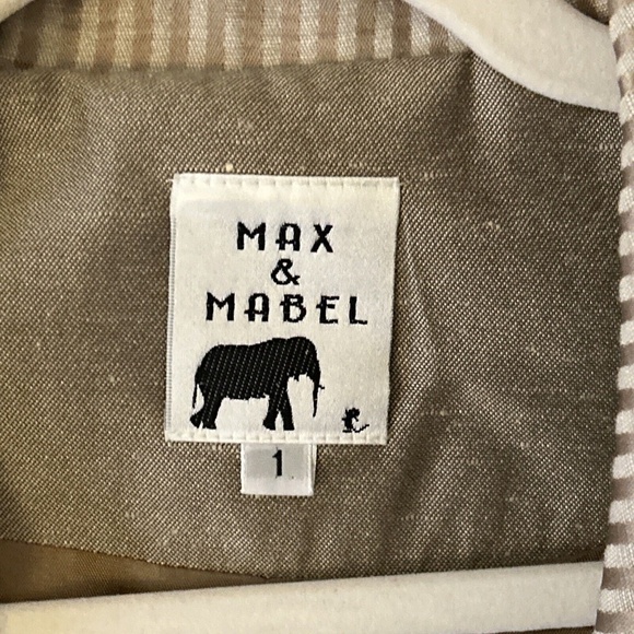 Max & Mabel Size Large Patchwork Boutique Blazer Button Front Silk Blend Top - Picture 2 of 13